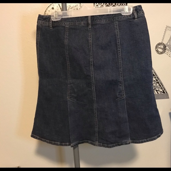 INC Denim Skirt Size 10 Petite  International Concepts Denim Fit Flare Split - Picture 3 of 10